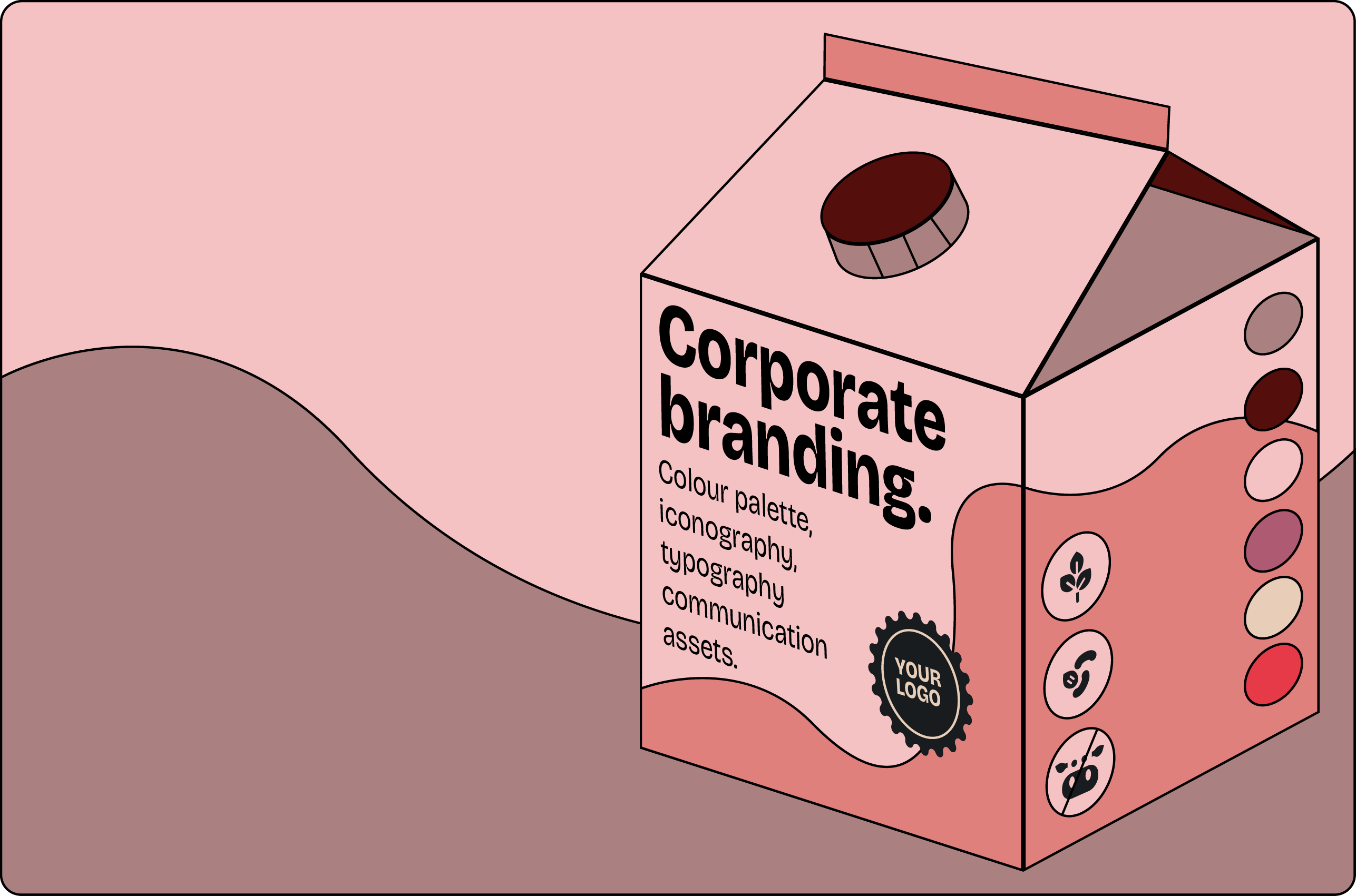 Corporate Branding: Logo, colours, iconography, communication assets.
